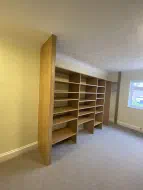 Oak wardrobe fixed and adjustable shelving, fitted in Ingleby Barwick